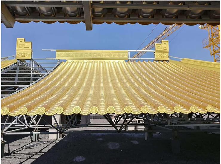 彩鋁板應用-鋁合金仿古瓦